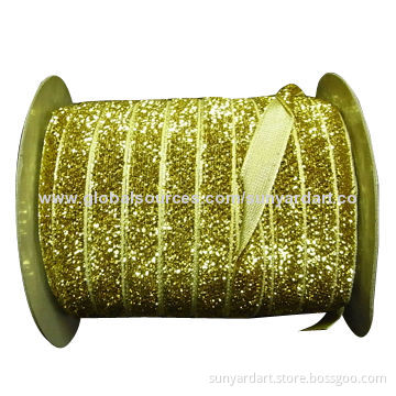 Metallic velvet ribbons, various colors and widths are available